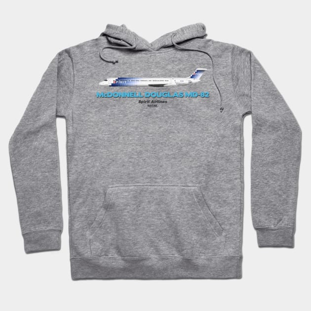 McDonnell Douglas MD-82 - Spirit Airlines Hoodie by TheArtofFlying